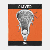 Lacrosse Team Orange Fleecedecke (Vorderseite)