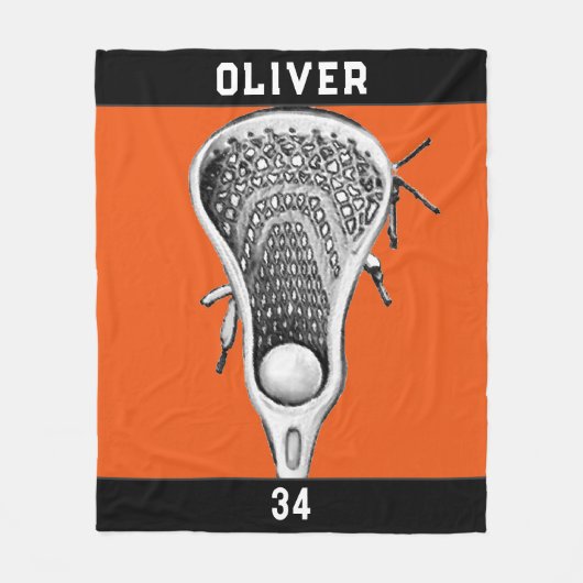 Lacrosse Team Orange Fleecedecke (Vorderseite)