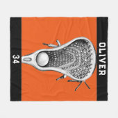 Lacrosse Team Orange Fleecedecke (Vorderseite (Horizontal))