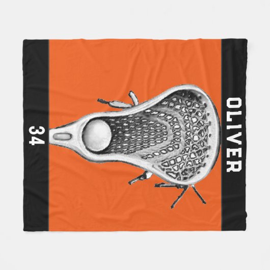 Lacrosse Team Orange Fleecedecke (Vorderseite (Horizontal))