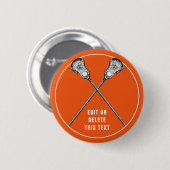 Lacrosse Team Orange Gastgeschenke Button (Vorne & Hinten)