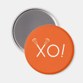 Lacrosse-Team Orange Geschenke Magnet (Vorderseite/Rückseite)