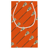 Lacrosse Team Orange Kleine Geschenktüte (Rückseite)
