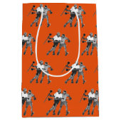 Lacrosse Team Orange Mittlere Geschenktüte (Vorderseite)