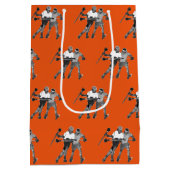Lacrosse Team Orange Mittlere Geschenktüte (Rückseite)