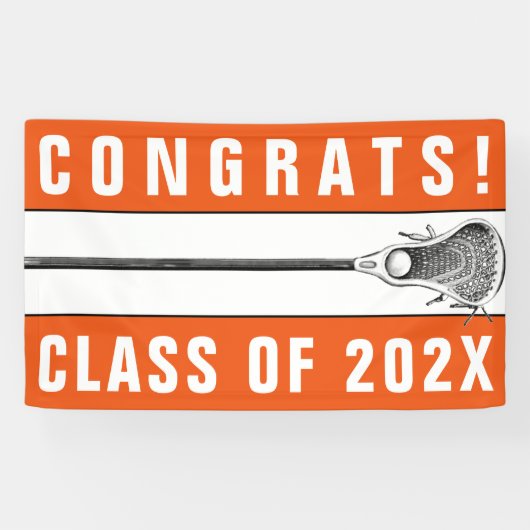 Lacrosse Team Orange Senior Night Banner (Horizontal)