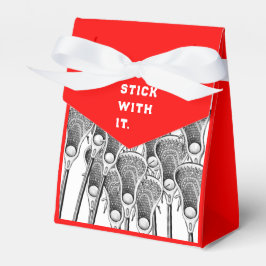 Lacrosse Team Red Favor Box Geschenkschachtel