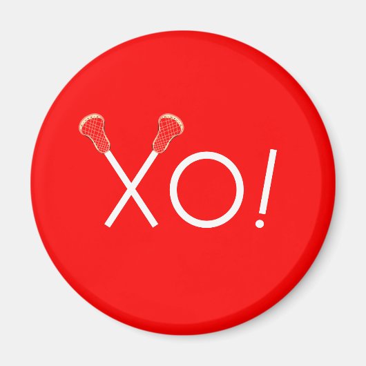 Lacrosse Team Red Gips Magnet (Vorne)