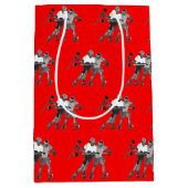 Lacrosse Team Red Mittlere Geschenktüte (Vorderseite)