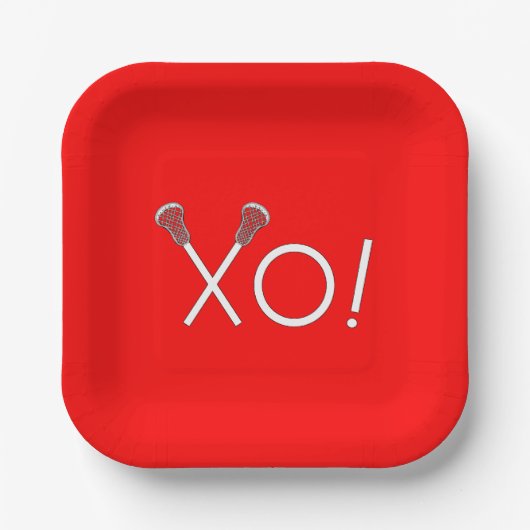 Lacrosse Team Red Pappteller (Vorderseite)