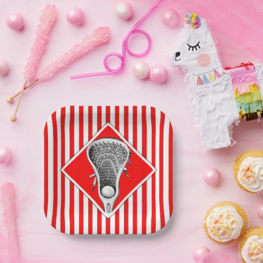 Lacrosse Team Red Party Pappteller (Party)