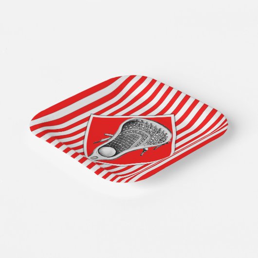 Lacrosse Team Red Party Pappteller (Gewinkelt)