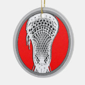 Lacrosse Team Red Personalisiert Keramik Ornament (Links)