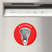 Lacrosse-Team Rot Sportgeschenk Magnet (In Situ (Geschirrspüler))