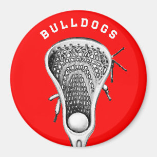 Lacrosse-Team Rot Sportgeschenk Magnet