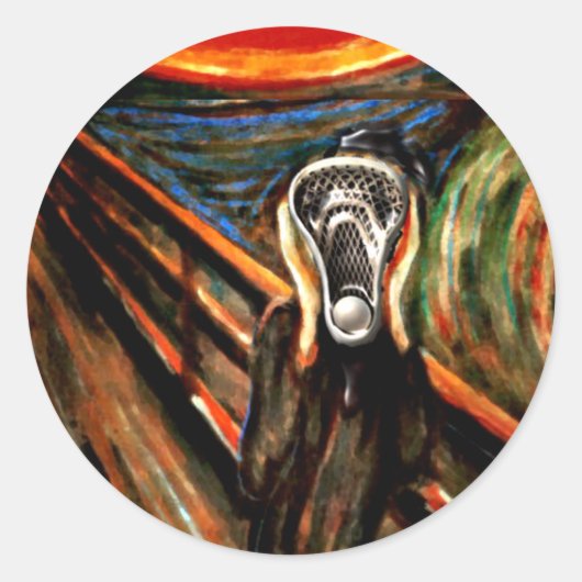 Lacrosse Team Runder Aufkleber (Vorderseite)