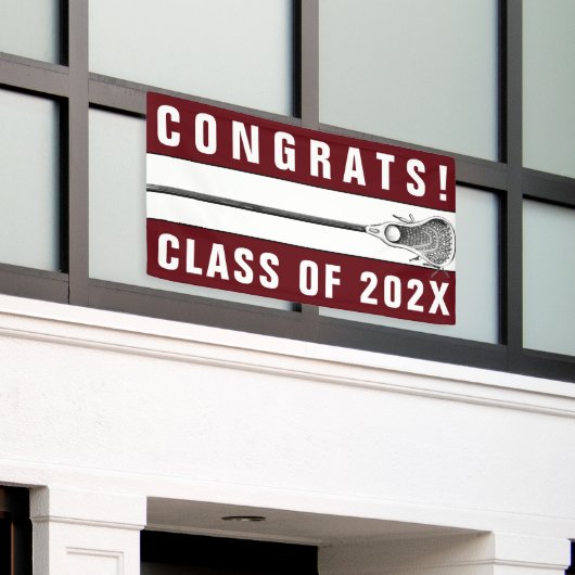 Lacrosse Team Senior Maroon Banner (Äußeres Gebäude)