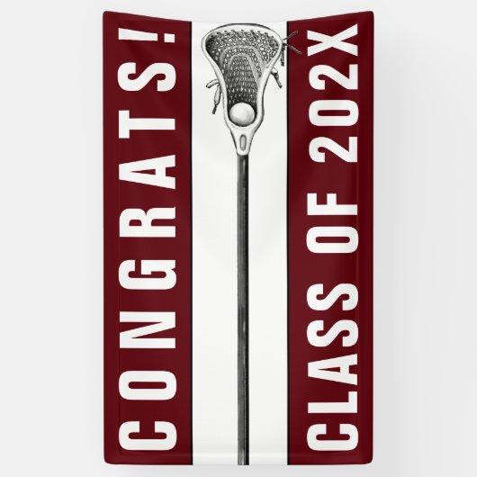 Lacrosse Team Senior Maroon Banner (Vertikal)