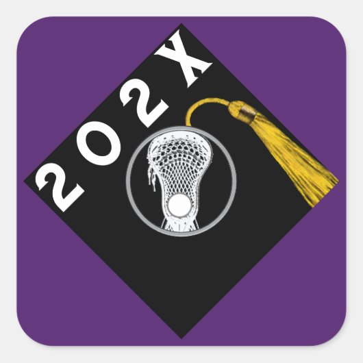 Lacrosse Team Senior Night Lila Square Sticker (Vorderseite)