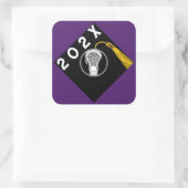 Lacrosse Team Senior Night Lila Square Sticker (Tasche)