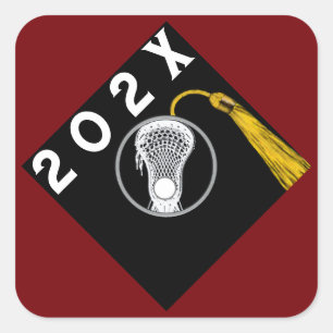 Lacrosse Team Senior Night Maroon Square Sticker