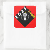 Lacrosse Team Senior Night Red Square Sticker (Tasche)