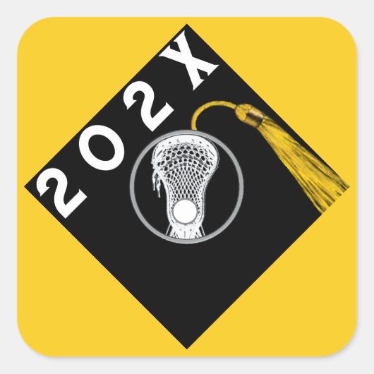 Lacrosse Team Senior Night Yellow Square Sticker (Vorderseite)
