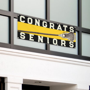 Lacrosse Team Seniors Gelbe Glückwünsche Banner