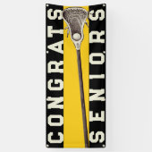 Lacrosse Team Seniors Gelbe Glückwünsche Banner (Vertikal)