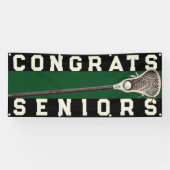 Lacrosse Team Seniors Green Glückwunschs Banner (Horizontal)
