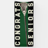 Lacrosse Team Seniors Green Glückwunschs Banner (Vertikal)