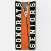 Lacrosse Team Seniors Orange Glückwunsch Banner (Vertikal)