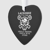 Lacrosse Team Skull Legale Beating-Geschenk Ornament (Vorderseite)