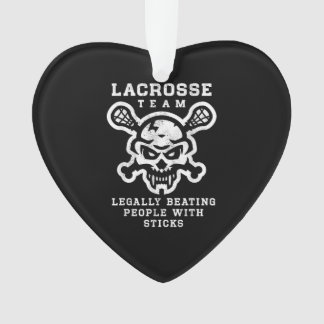 Lacrosse Team Skull Legale Beating-Geschenk Ornament