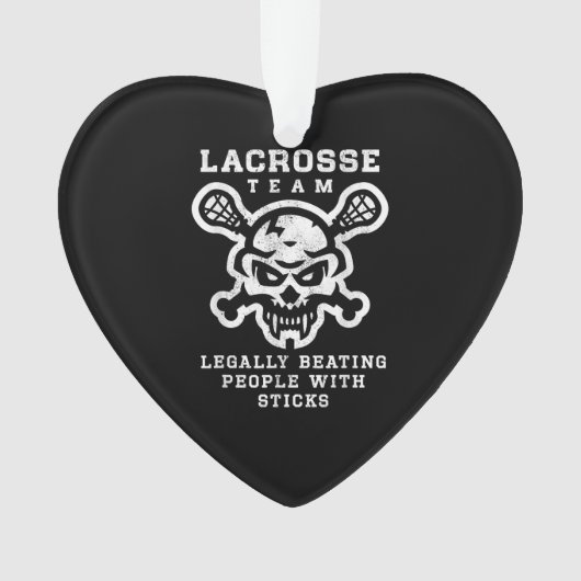 Lacrosse Team Skull Legale Beating-Geschenk Ornament (Vorderseite)