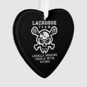 Lacrosse Team Skull Legale Beating-Geschenk Ornament (Vorderseite)