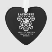 Lacrosse Team Skull Legale Beating-Geschenk Ornament (Rückseite)