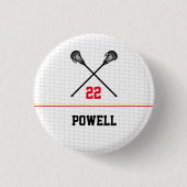 Lacrosse Team Spirit Player Name Number Colors Button (Vorderseite)