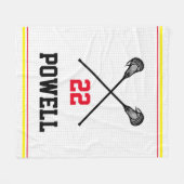 Lacrosse Team Spirituosen Spieler Nummer Schulfarb Fleecedecke (Vorderseite (Horizontal))