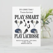 Lacrosse Team Sports Einladung (Stehend Vorderseite)