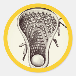 Lacrosse Team Yellow Classic Round Sticker