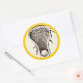 Lacrosse Team Yellow Classic Round Sticker (Umschlag)