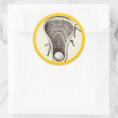 Lacrosse Team Yellow Classic Round Sticker (Tasche)