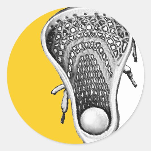 Lacrosse Team Yellow Runder Aufkleber (Vorderseite)