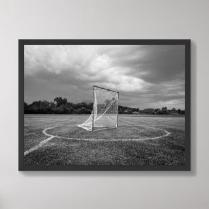 Lacrosse-Tor Feld Schwarz und Weiß Poster