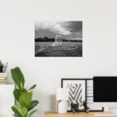 Lacrosse-Tor Feld Schwarz und Weiß Poster (Heimbüro)