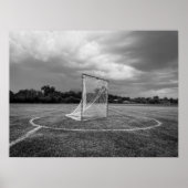 Lacrosse-Tor Feld Schwarz und Weiß Poster (Vorne)