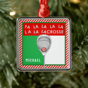 Lacrosse-Torhüter-Feiertagsgeschenk Silbernes Ornament