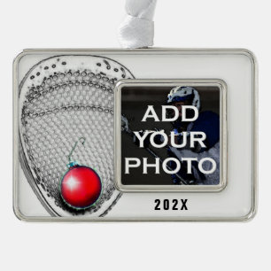 Lacrosse-Torhüter-Sammelobjekt Rahmen-Ornament Silber