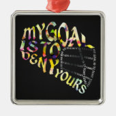 Lacrosse-Tormann-Masken-Typografie Silbernes Ornament (Vorne)